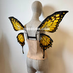Swallowtail butterfly, yellow and black fairy wings for cosplay photoshoot and costume