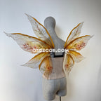 Floral brown and yellow fairy wings for cosplay photo shoot