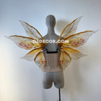 Floral brown and yellow fairy wings for cosplay photo shoot