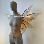 Floral brown and yellow fairy wings for cosplay photo shoot