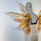 Floral brown and yellow fairy wings for cosplay photo shoot