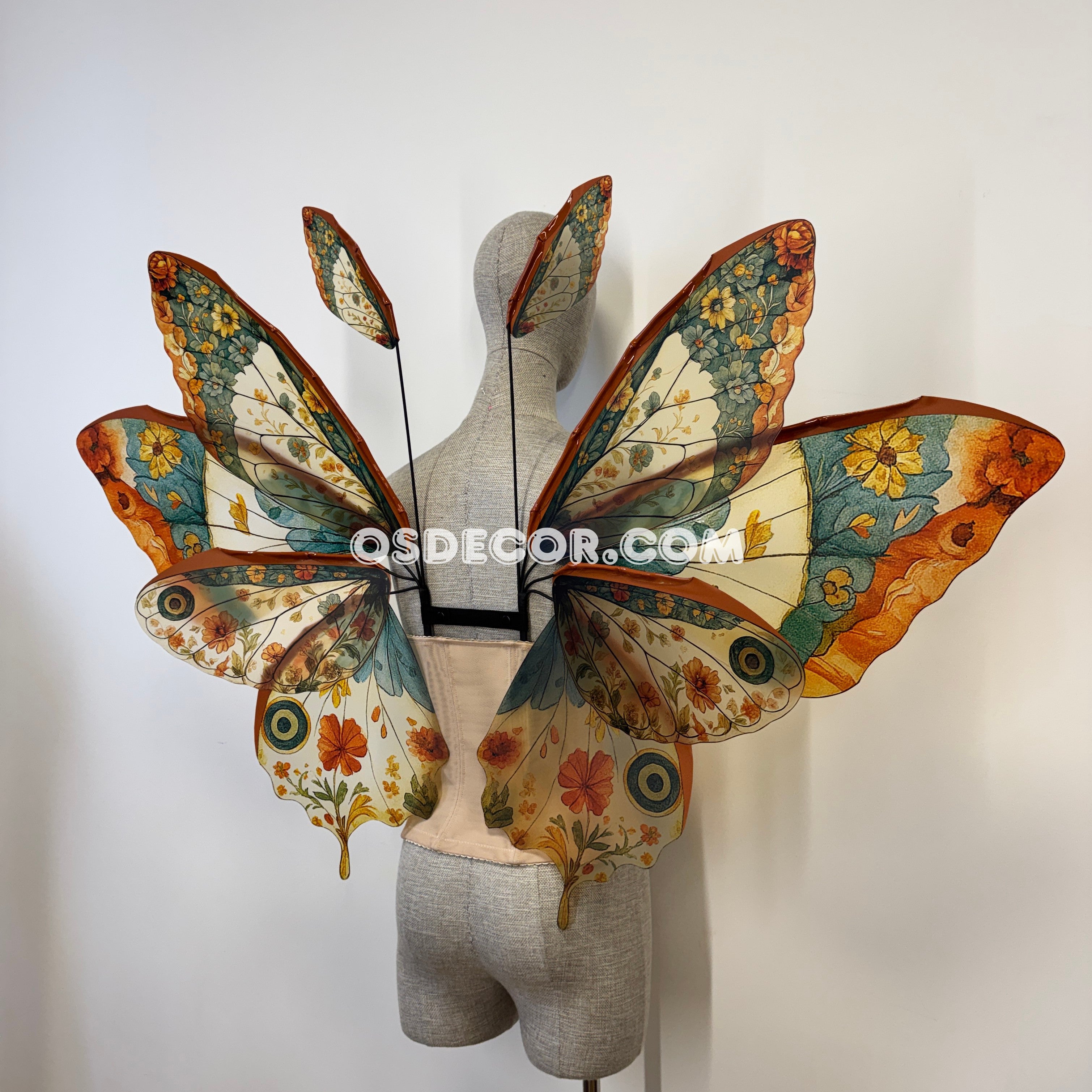Green Brown Orange Butterfly Fairy Wings