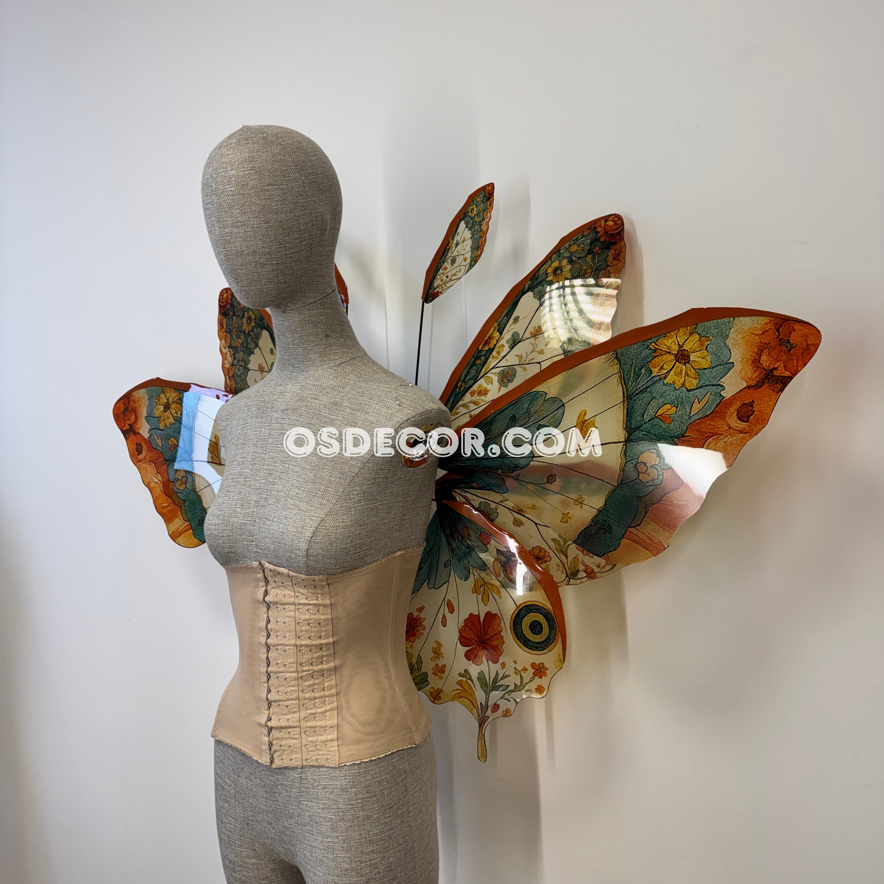 Green Brown Orange Butterfly Fairy Wings