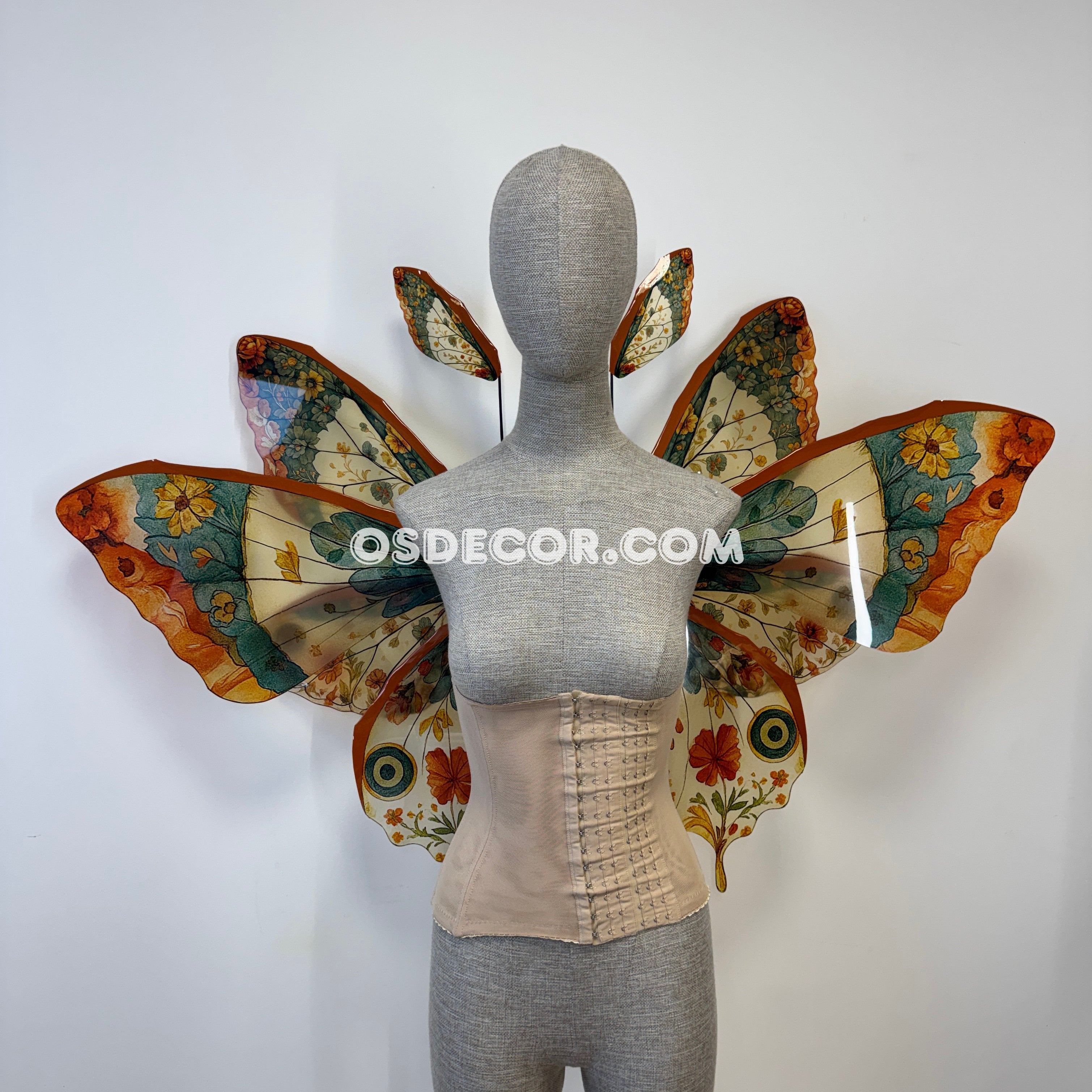 Green Brown Orange Butterfly Fairy Wings