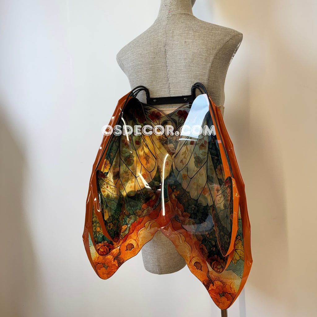 Green Brown Orange Butterfly Fairy Wings