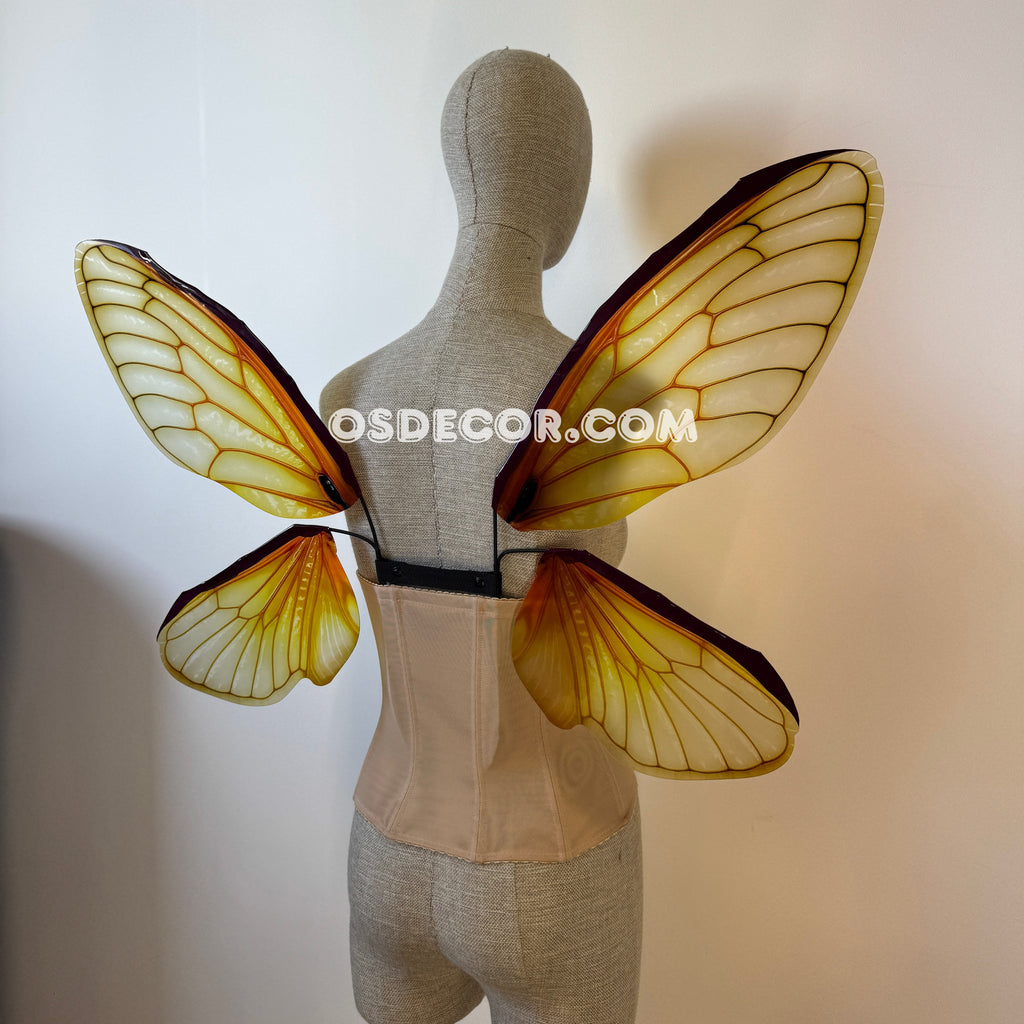 Gold Yellow Butterfly Fairy Elf Wings