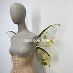 Green yellow forest butterfly fairy wings for cosplay photoshoot and costume