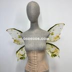 Green yellow forest butterfly fairy wings for cosplay photoshoot and costume