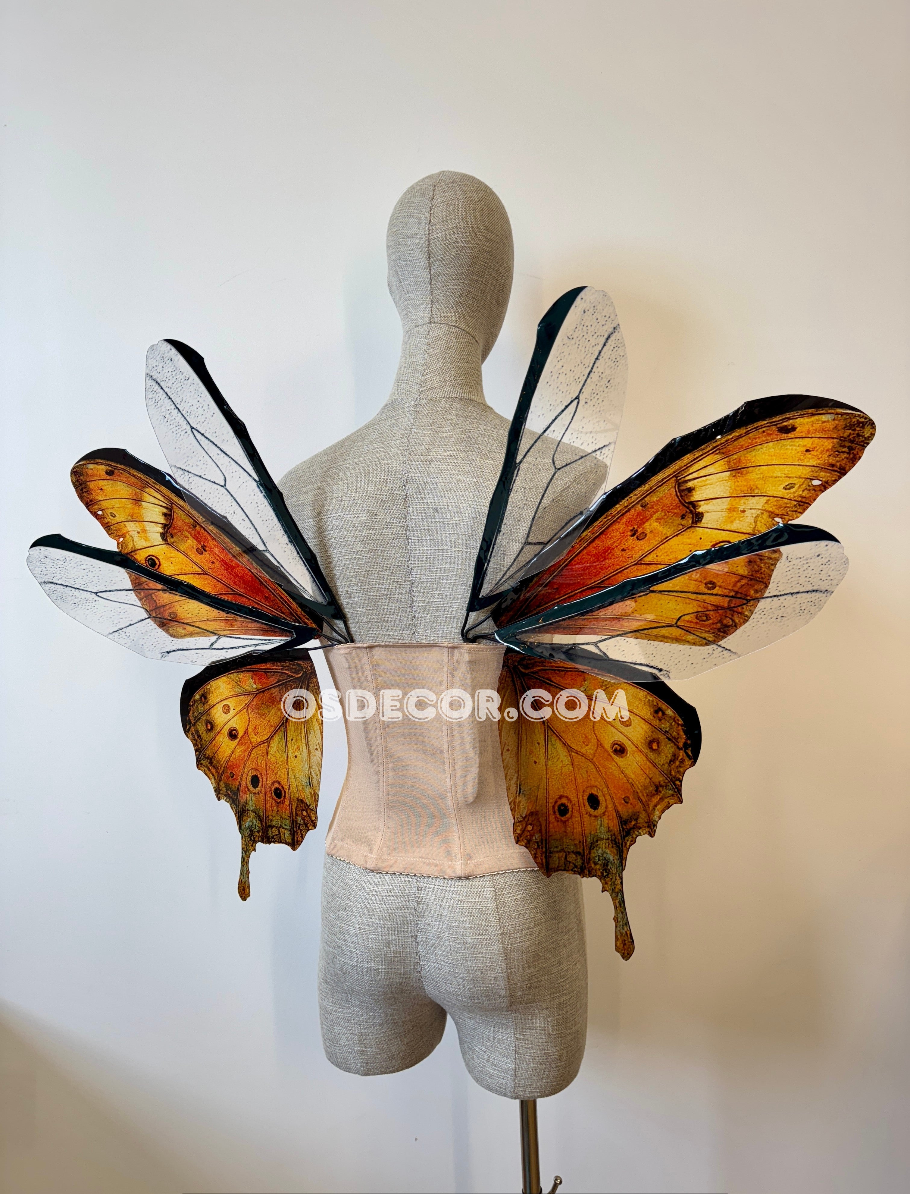 Orange Butterfly Fairy Wings