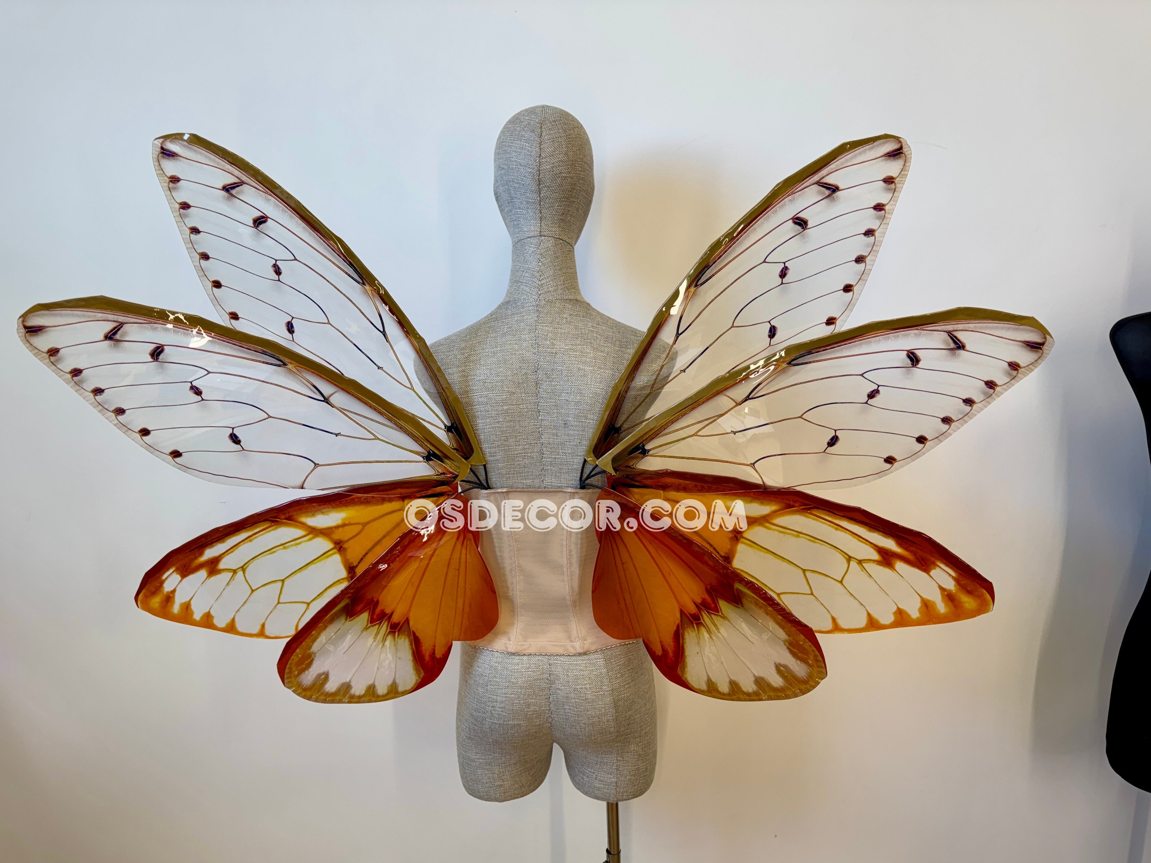 Orange Cicada Fairy Wings