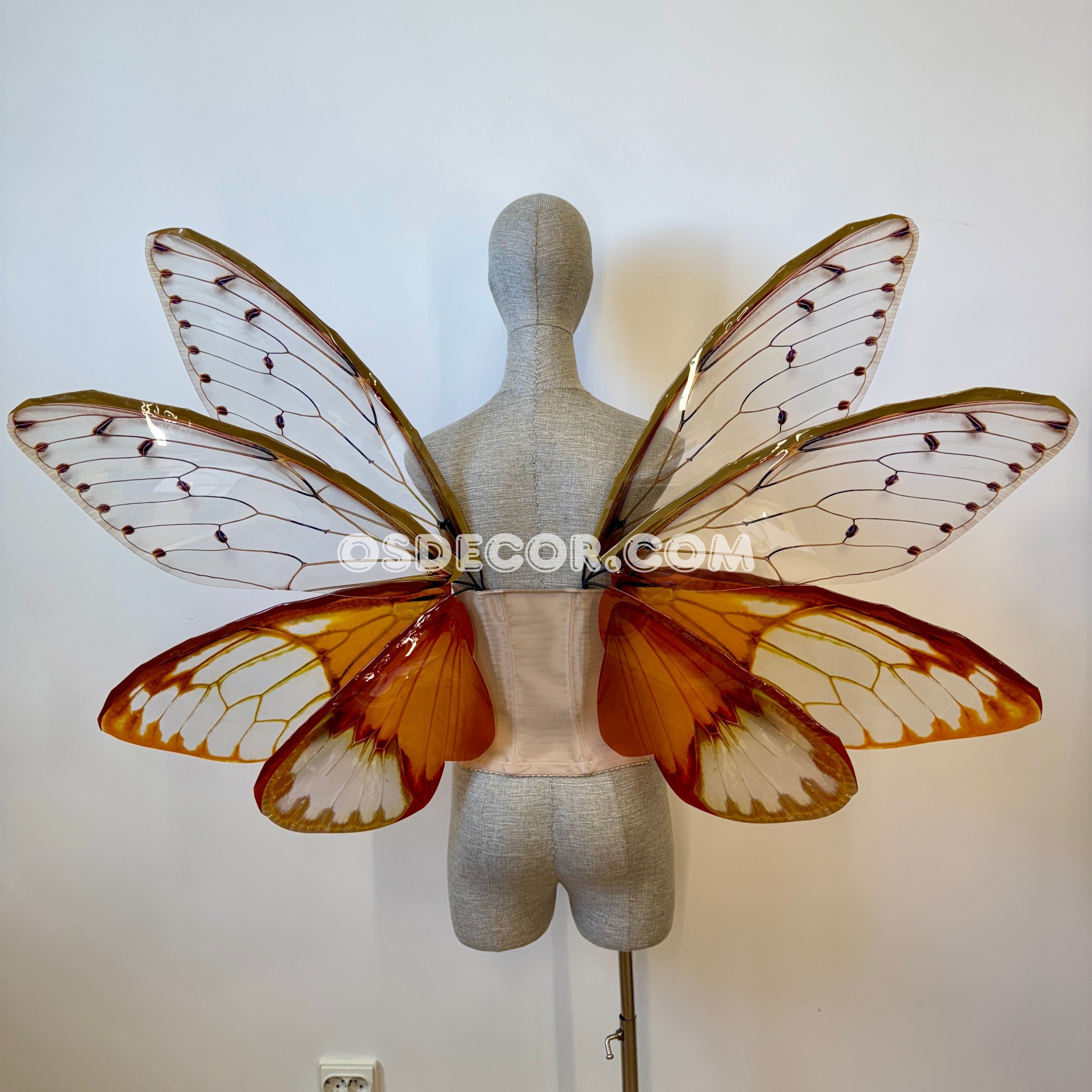 Orange Cicada Fairy Wings
