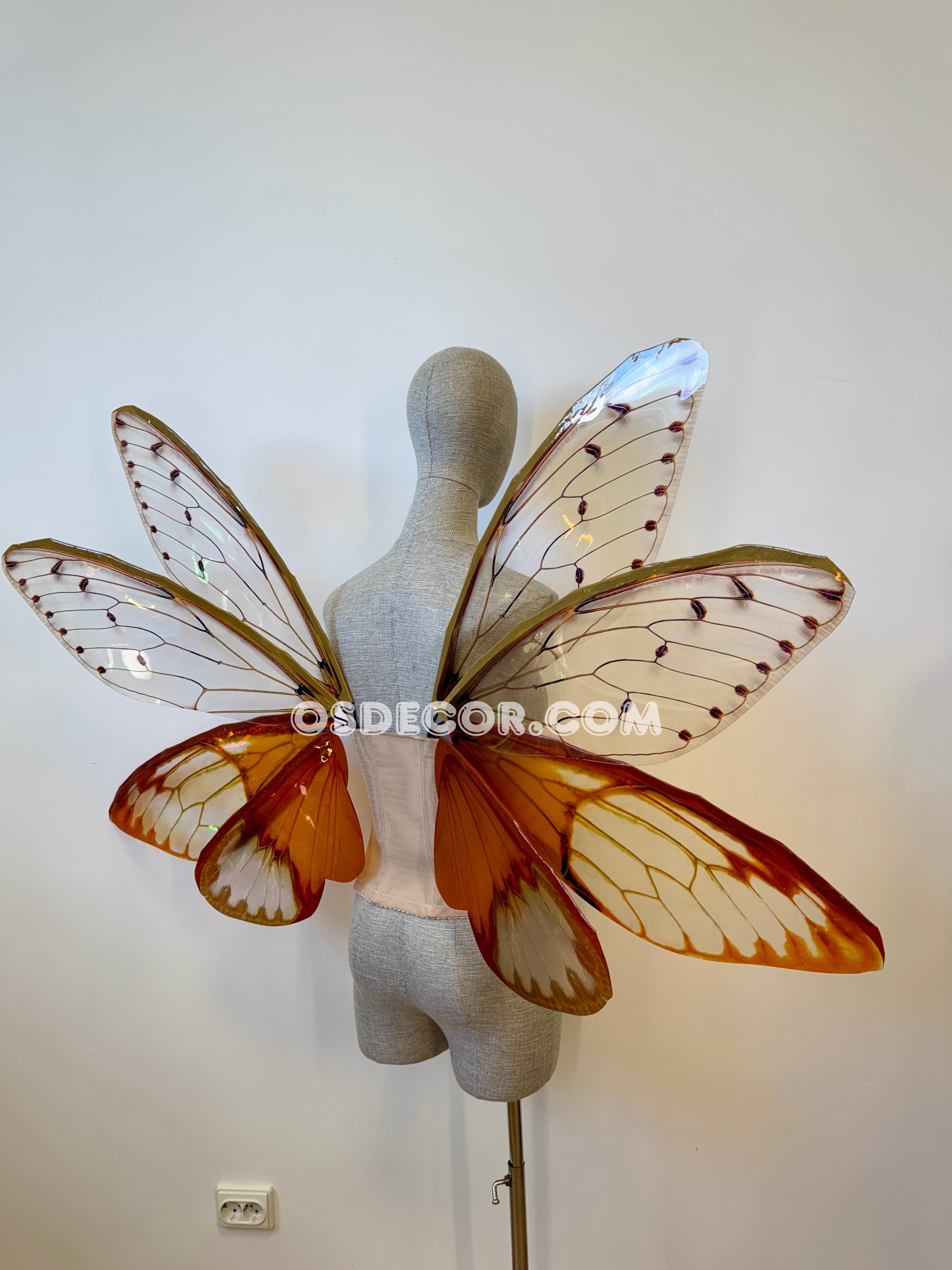 Orange Cicada Fairy Wings