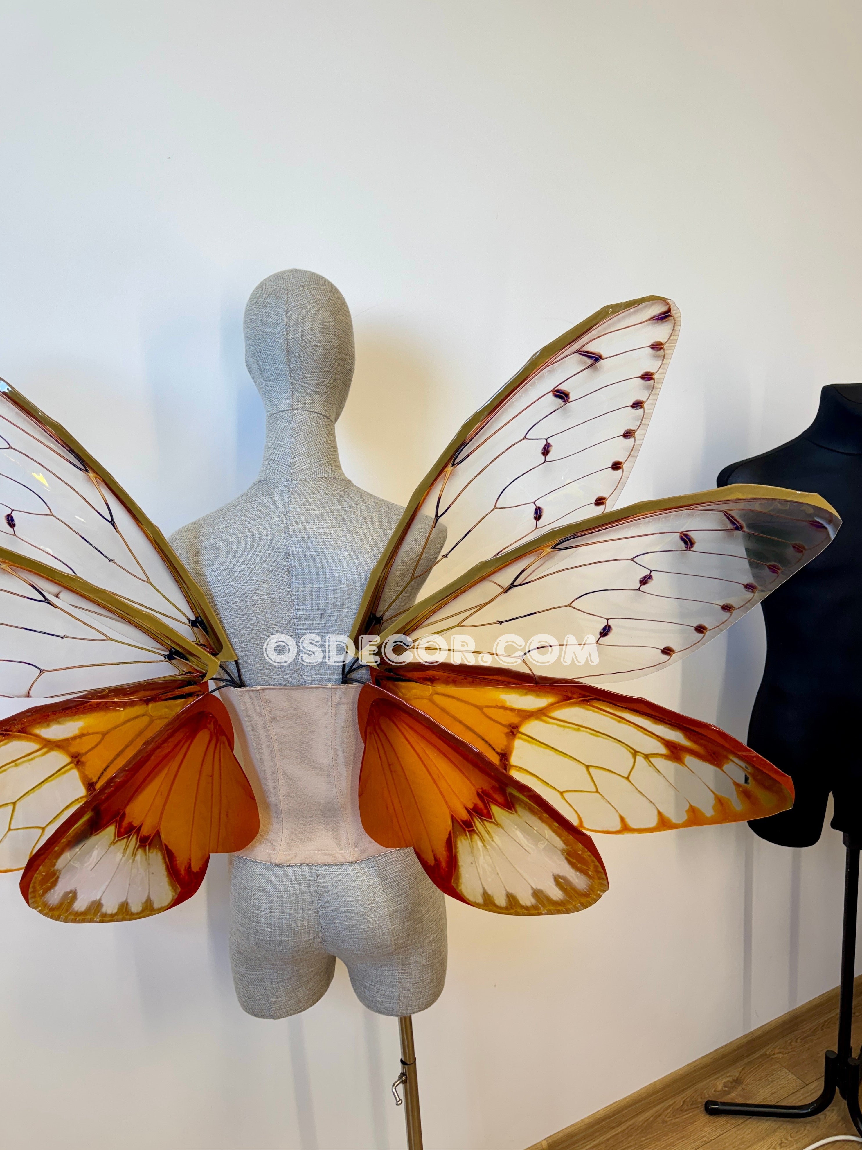 Orange Cicada Fairy Wings