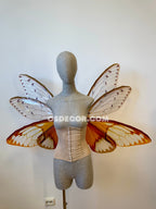 Orange Cicada Fairy Wings