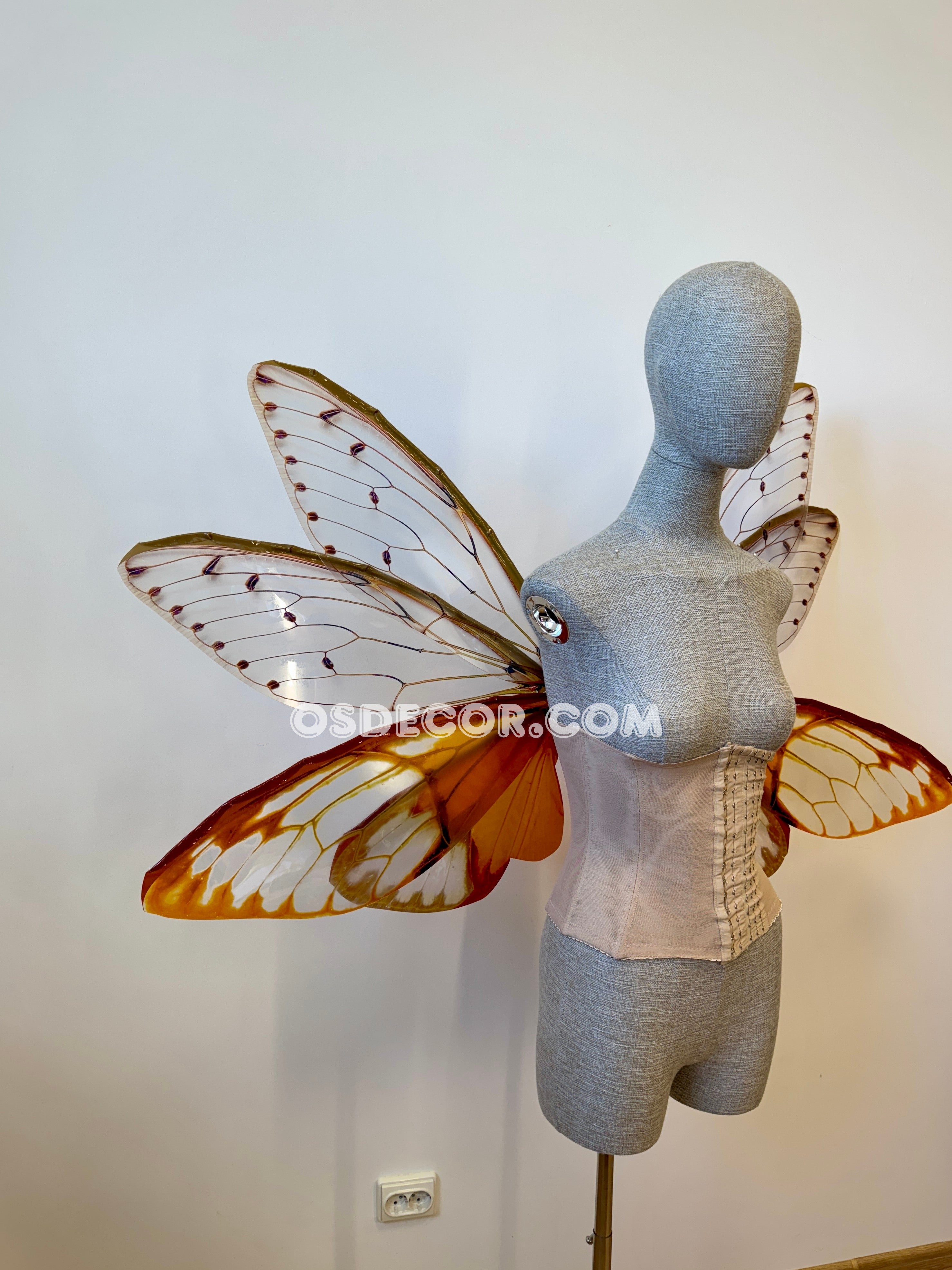 Orange Cicada Fairy Wings