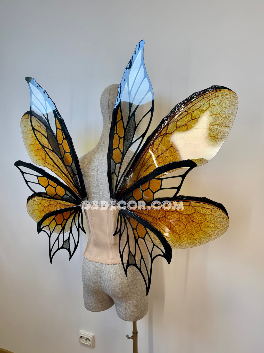 Yellow Honeycomb Bee Fairy Wings