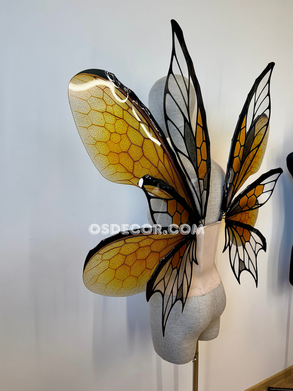Yellow Honeycomb Bee Fairy Wings