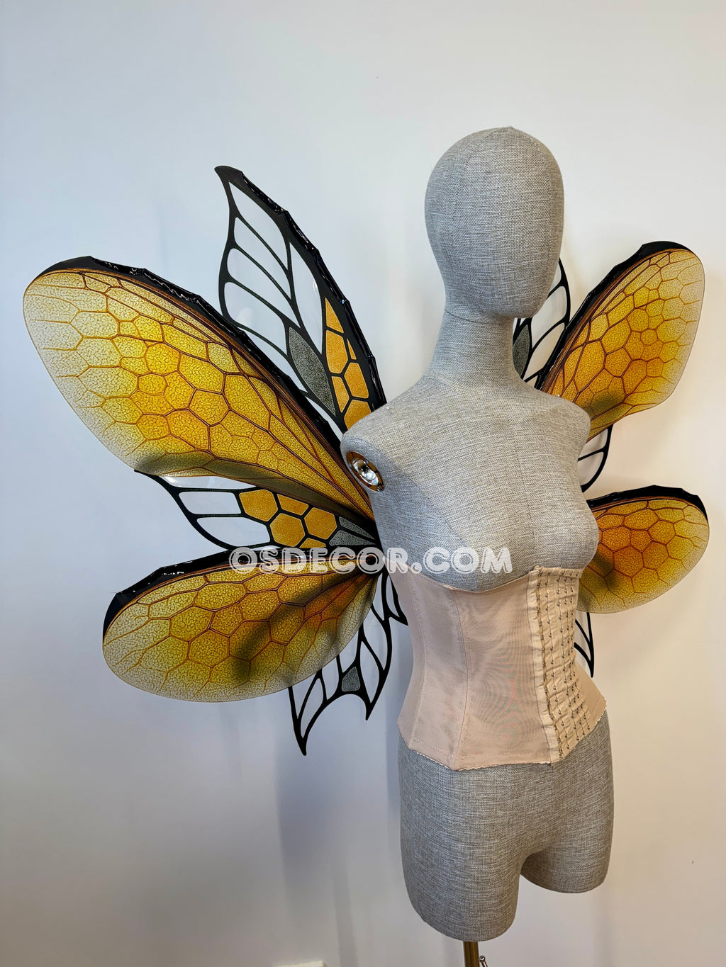 Yellow Honeycomb Bee Fairy Wings