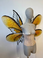 Yellow Honeycomb Bee Fairy Wings