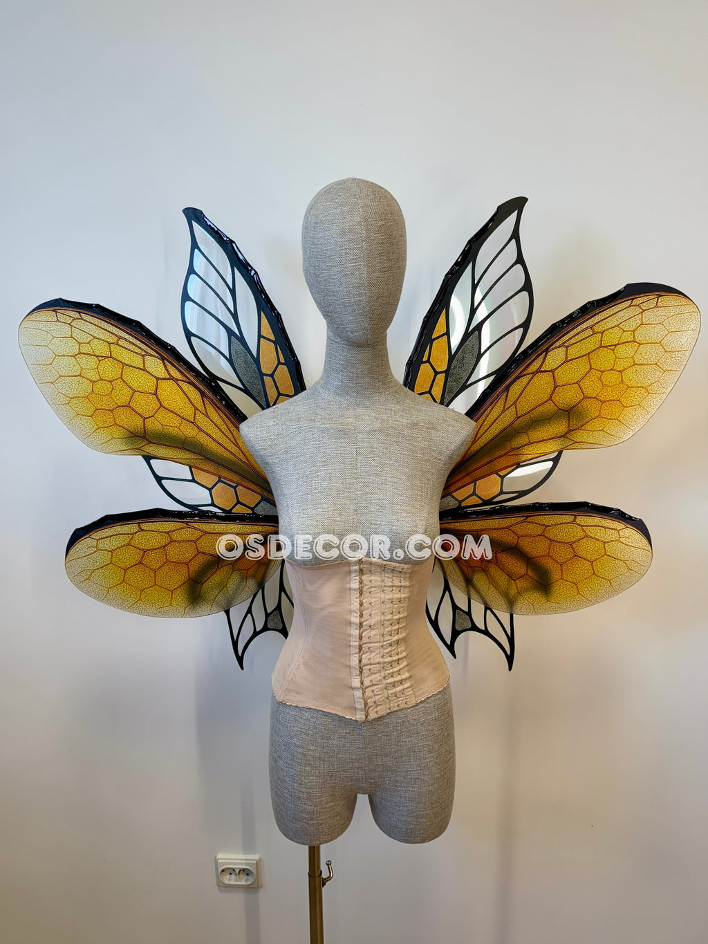 Yellow Honeycomb Bee Fairy Wings