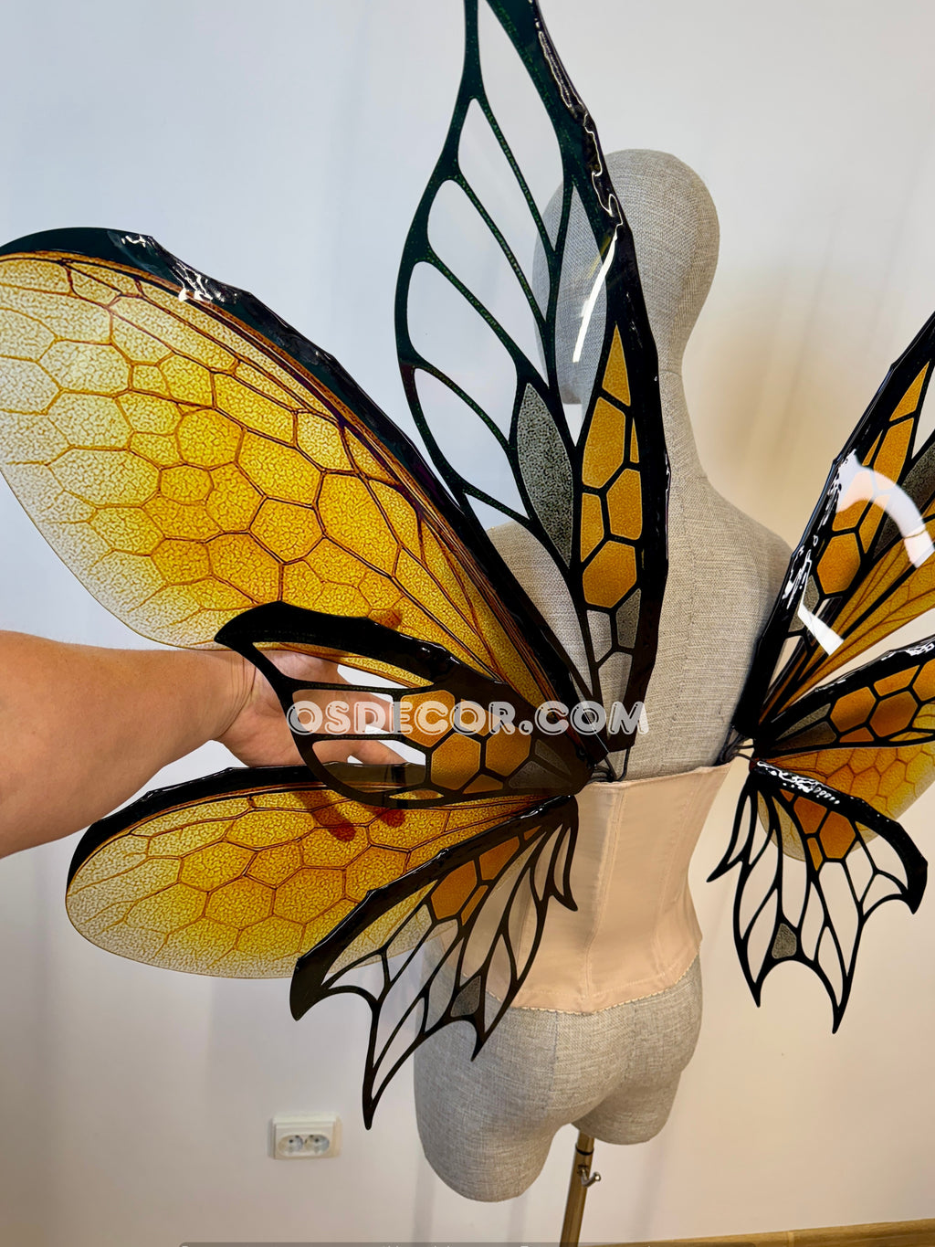 Yellow Honeycomb Bee Fairy Wings