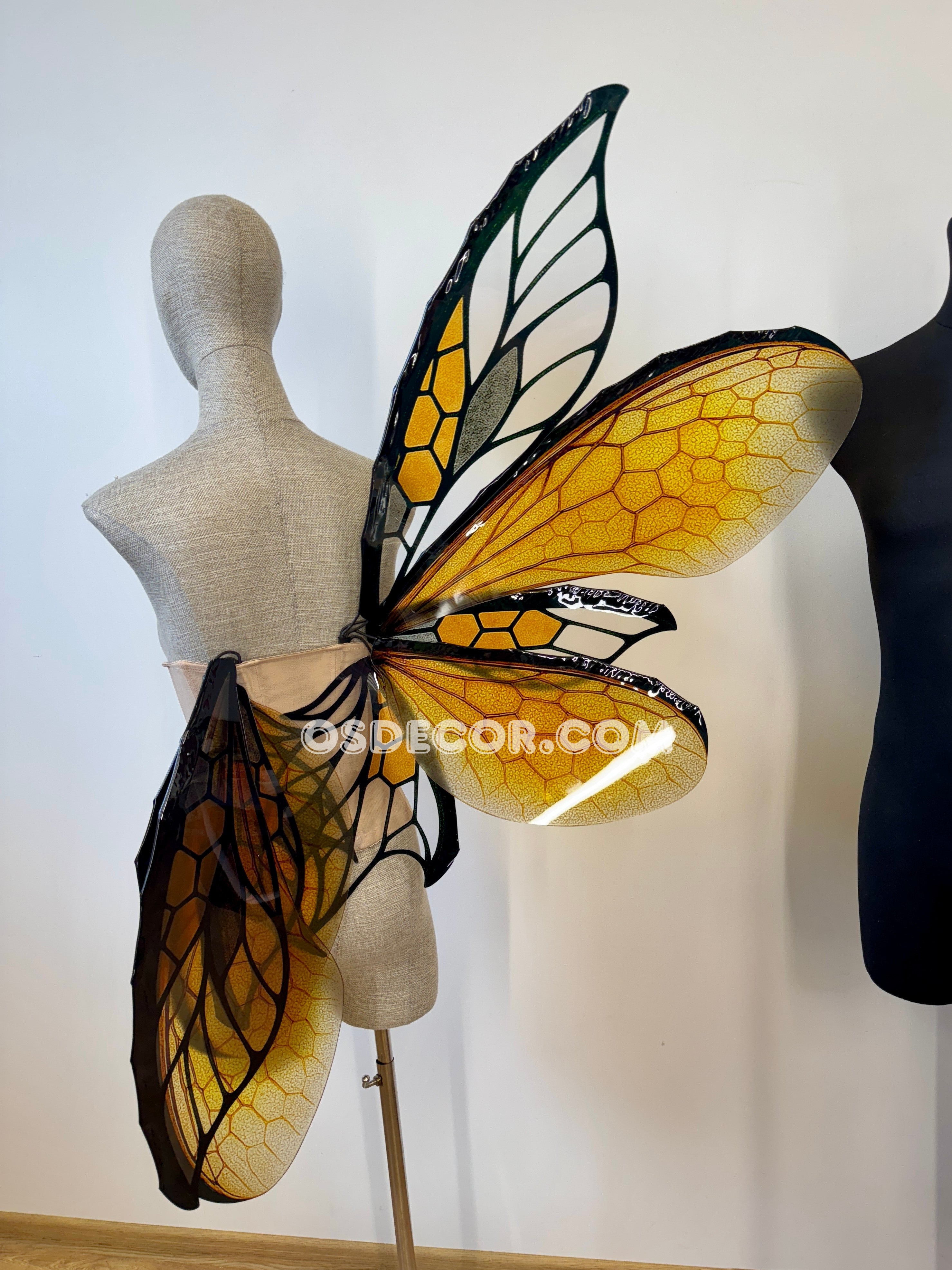 Yellow Honeycomb Bee Fairy Wings
