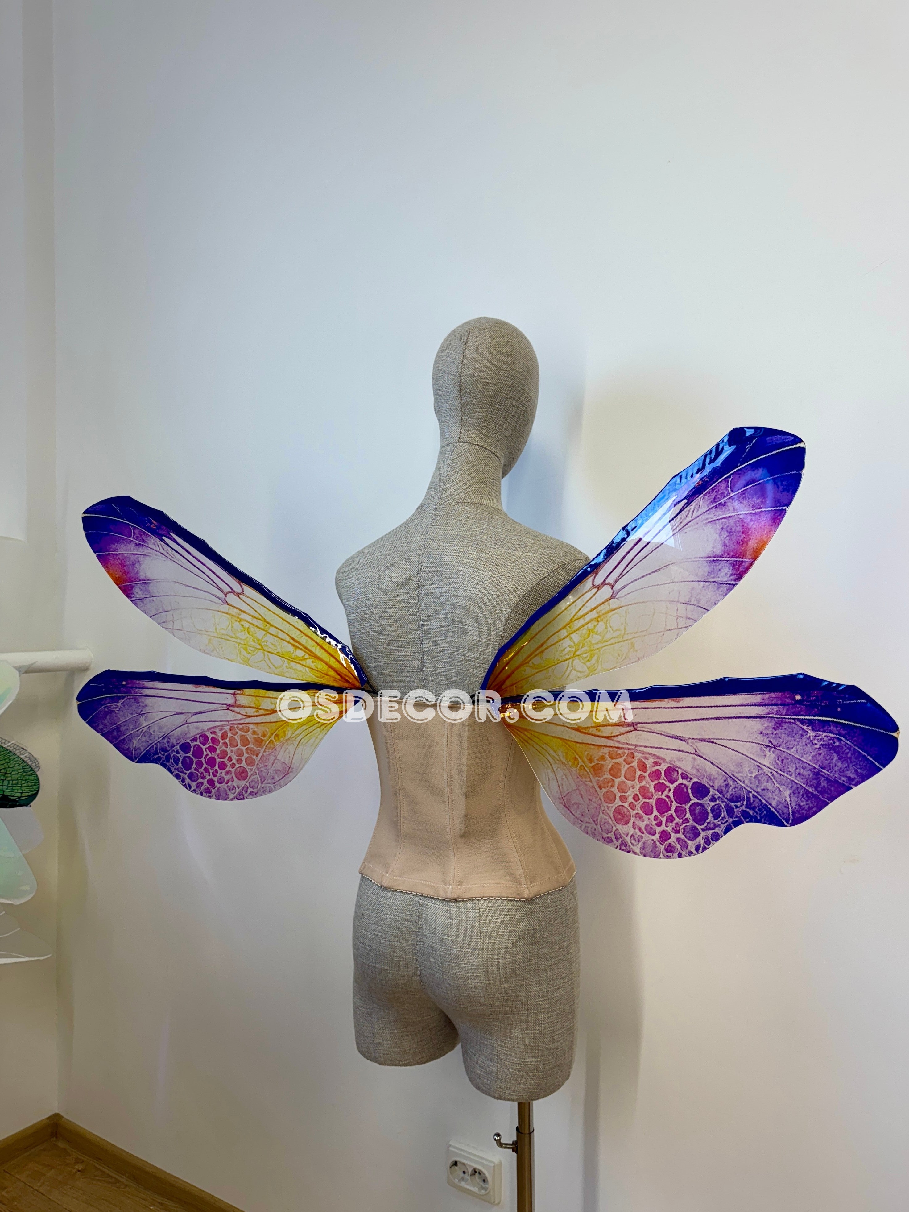 Purple Yellow Dragonfly Fairy Wings