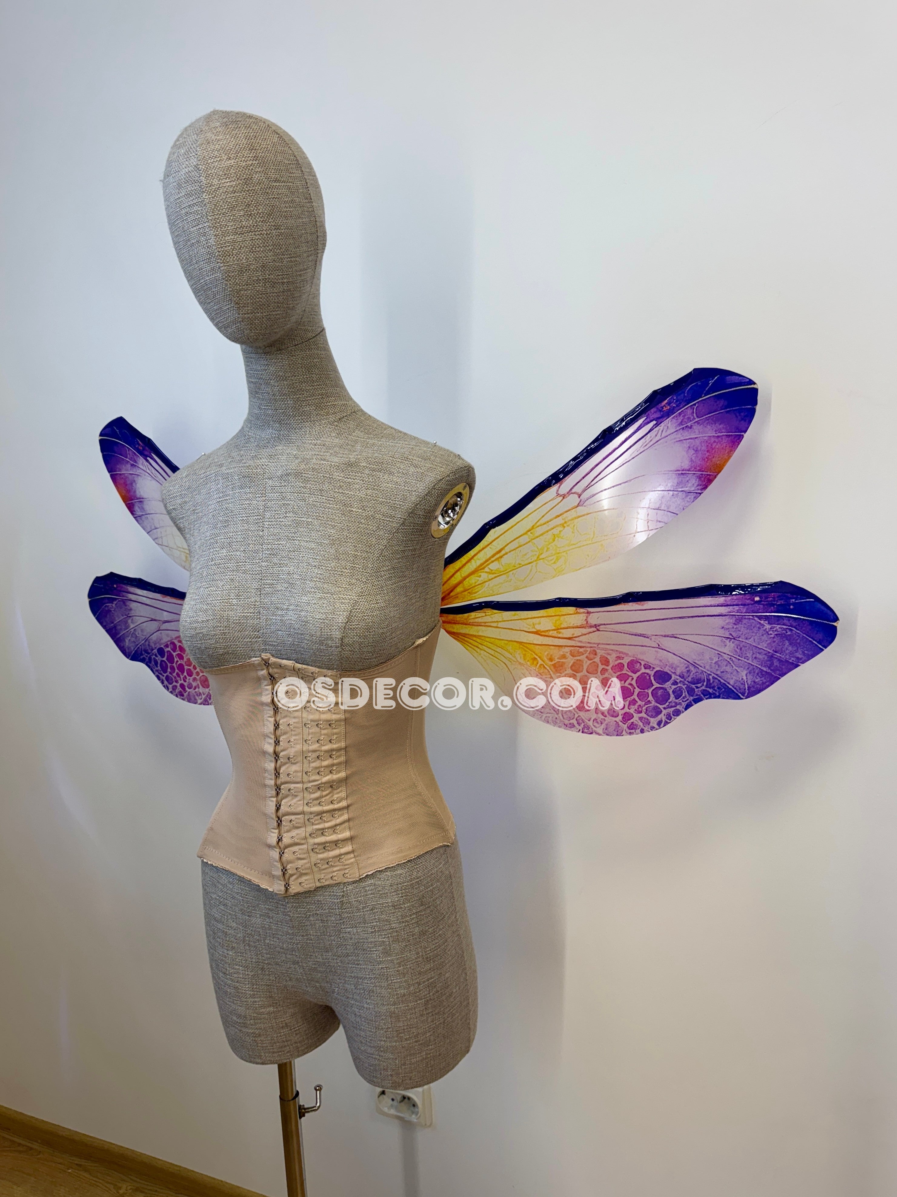Purple Yellow Dragonfly Fairy Wings