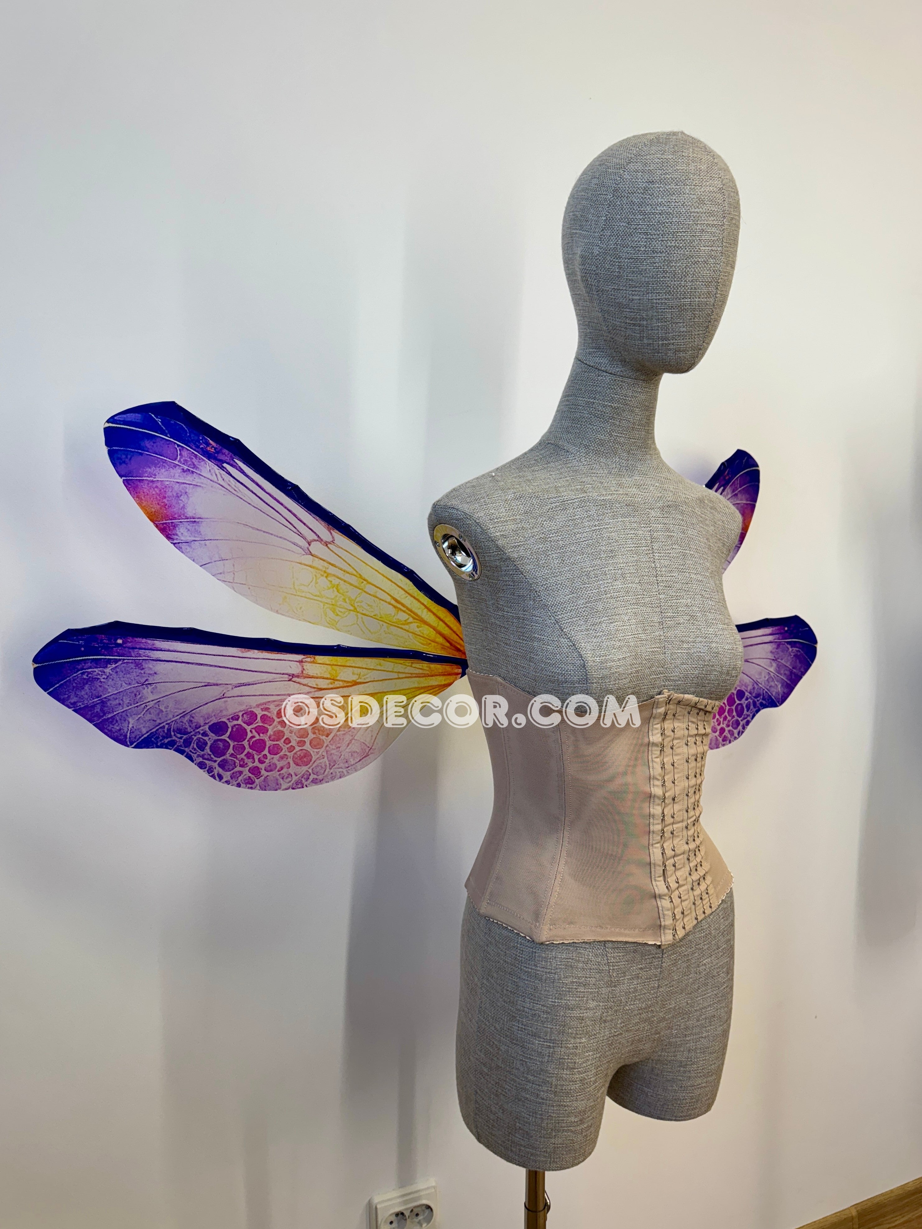 Purple Yellow Dragonfly Fairy Wings