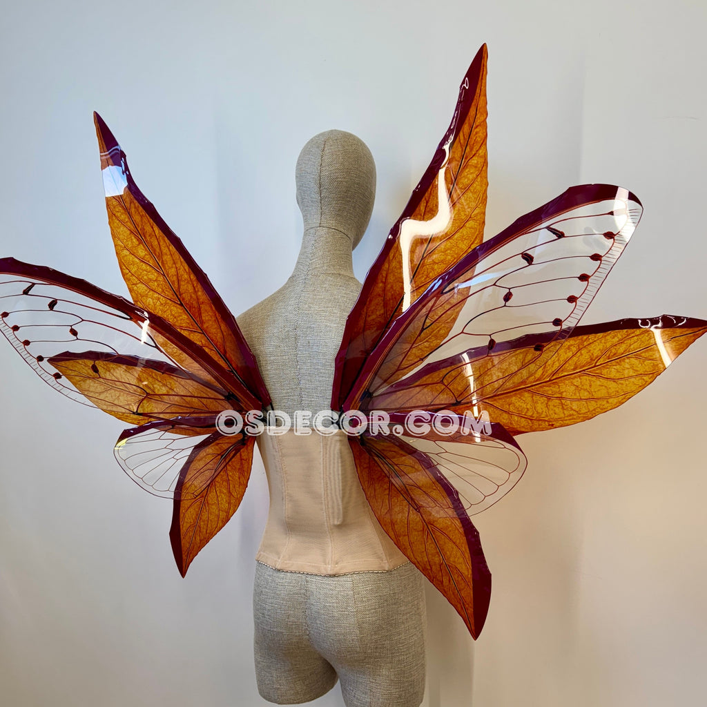 Orange Red Brown Leaves Fairy Wings