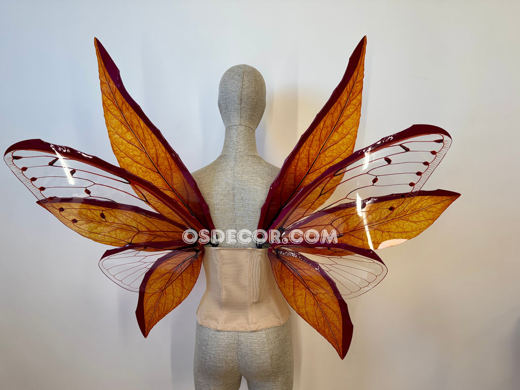 Orange Red Brown Leaves Fairy Wings