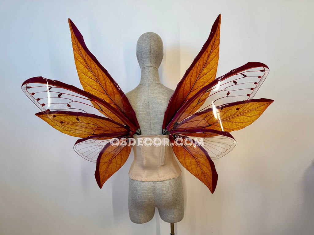 Orange Red Brown Leaves Fairy Wings