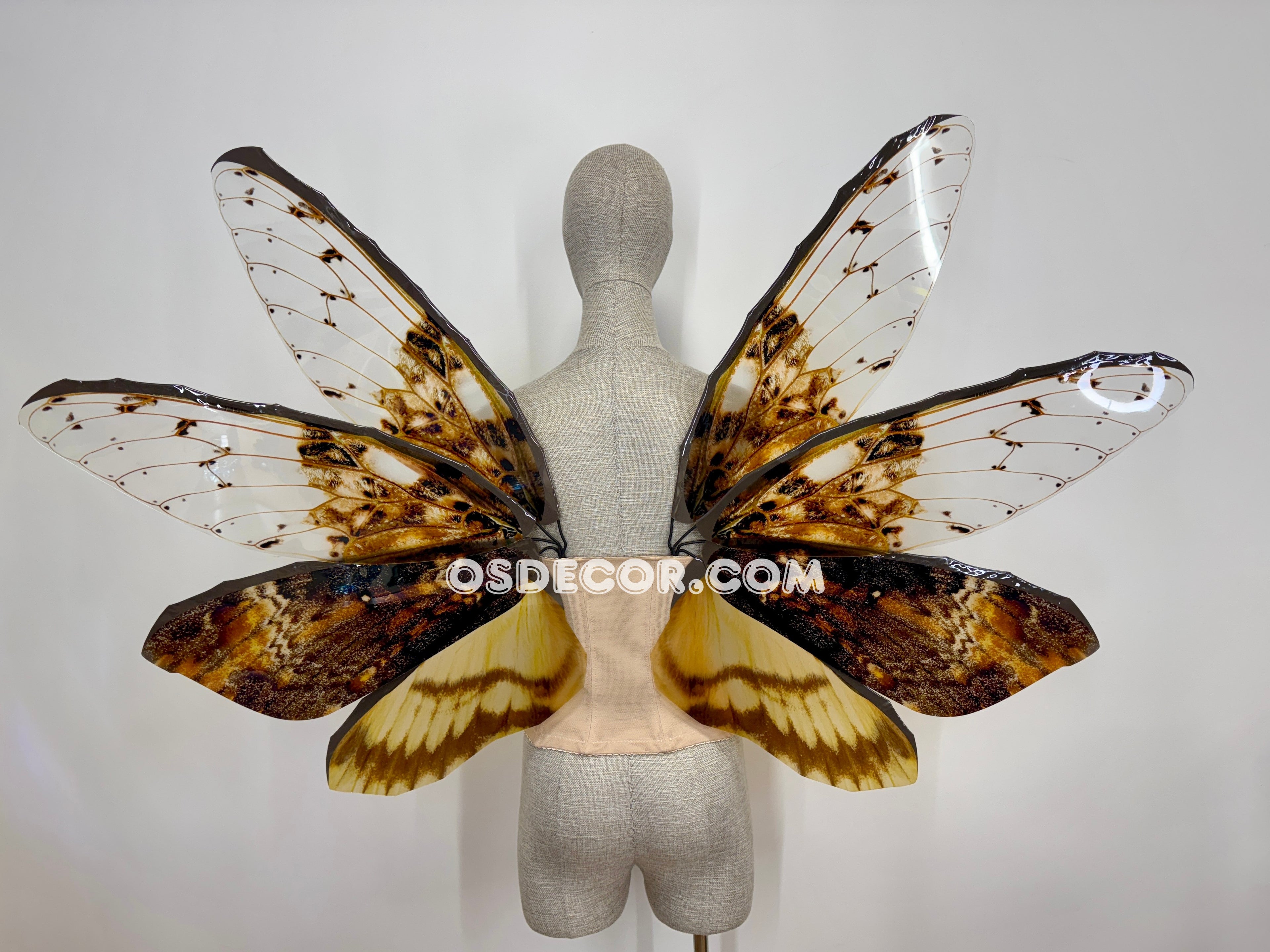 Orange Brown Leaves Fairy Wings