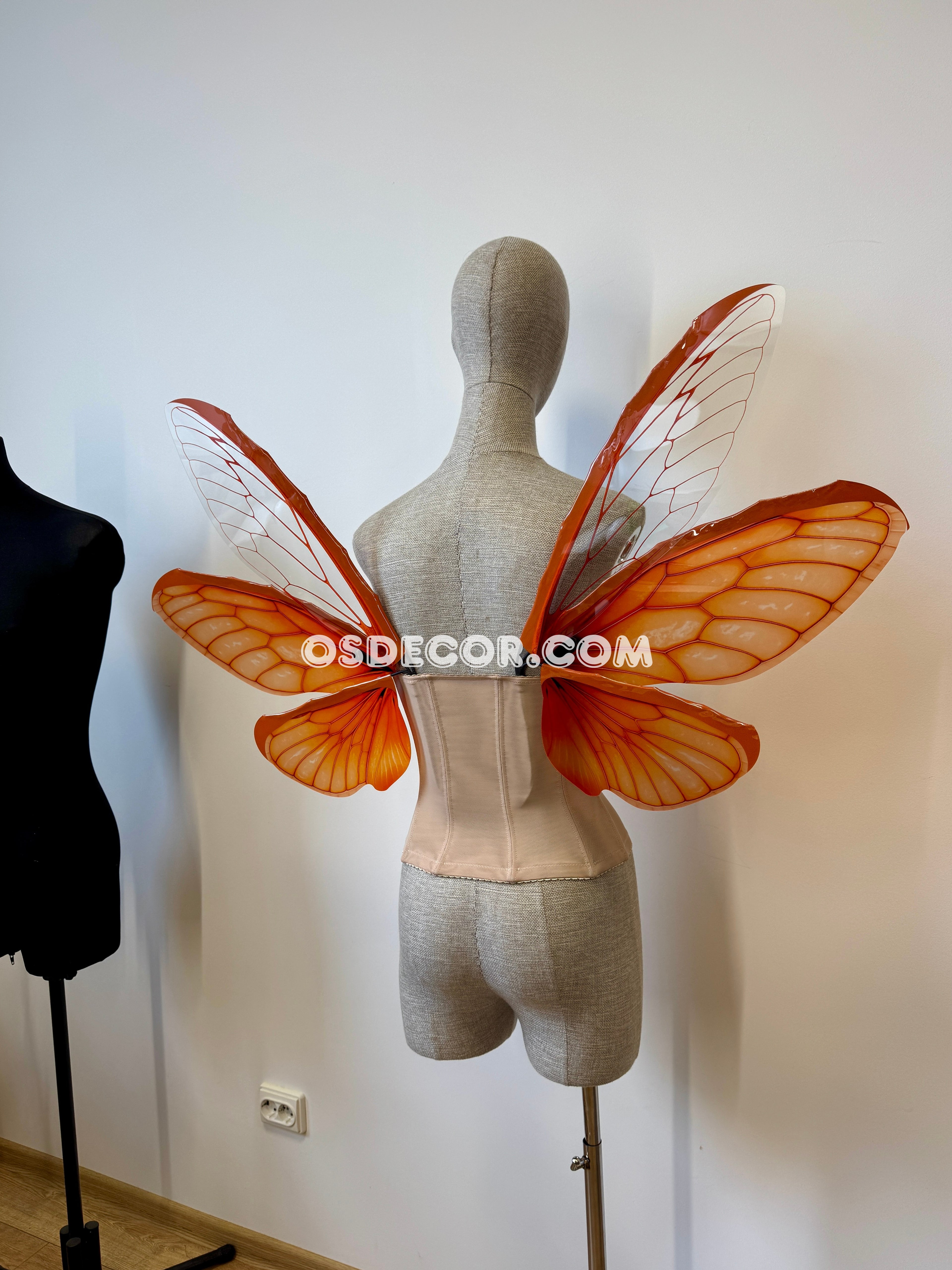 Orange Butterfly Fairy Elf Wings
