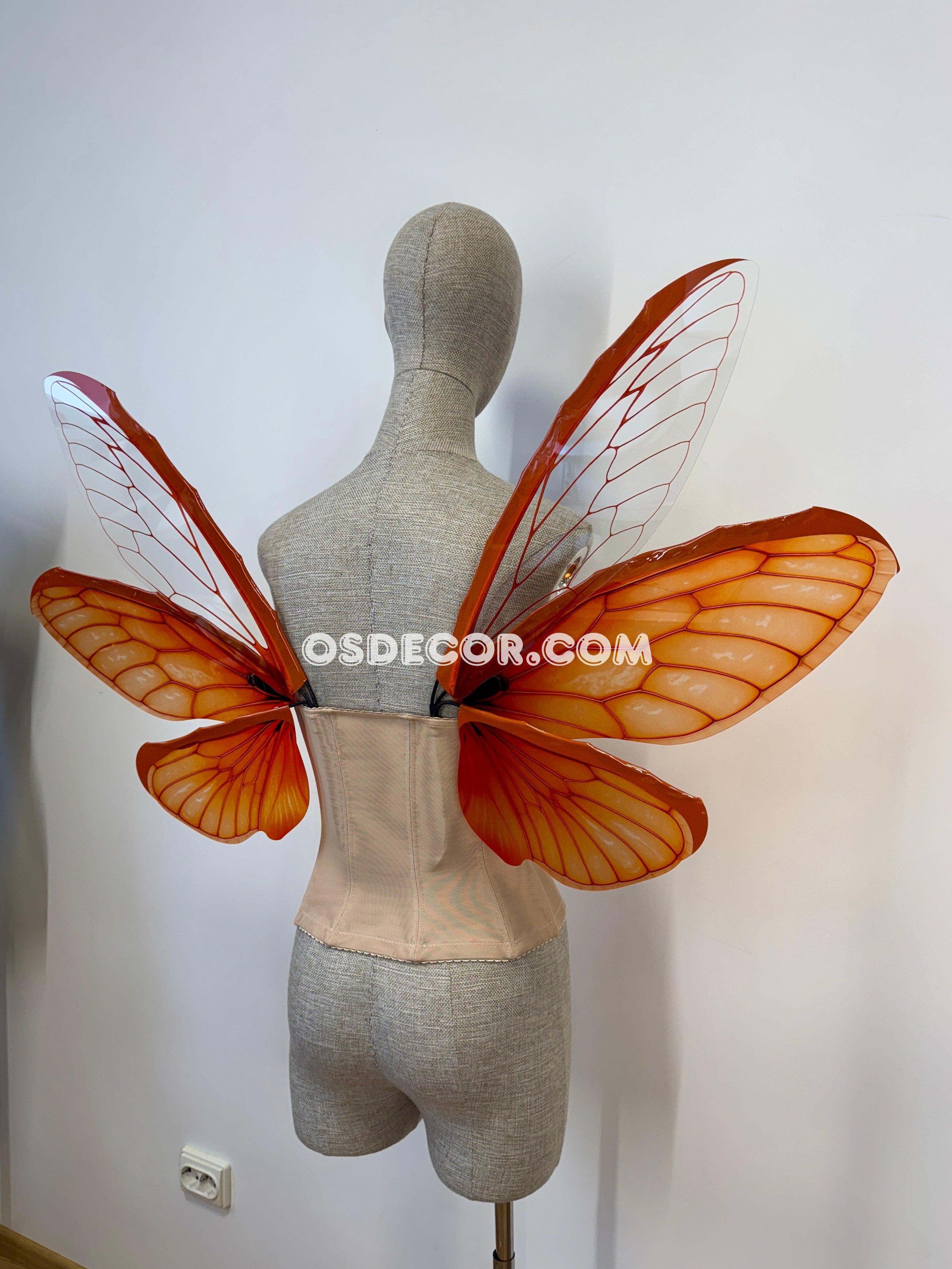 Orange Butterfly Fairy Elf Wings
