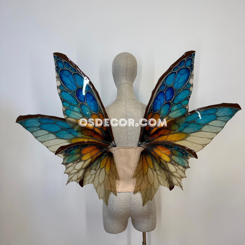 Blue Ember Fae Tropical Butterfly Mirage Fairy Wings