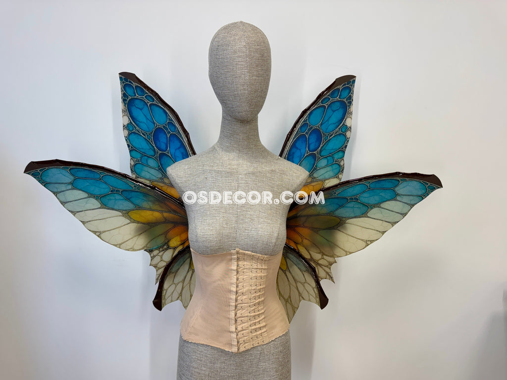Blue Ember Fae Tropical Butterfly Mirage Fairy Wings