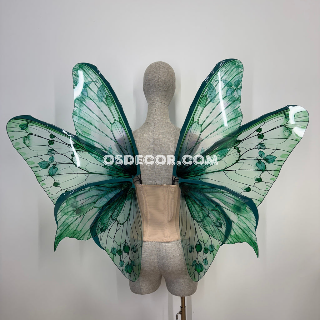 Green Turquoise Leaves Fairy Wings