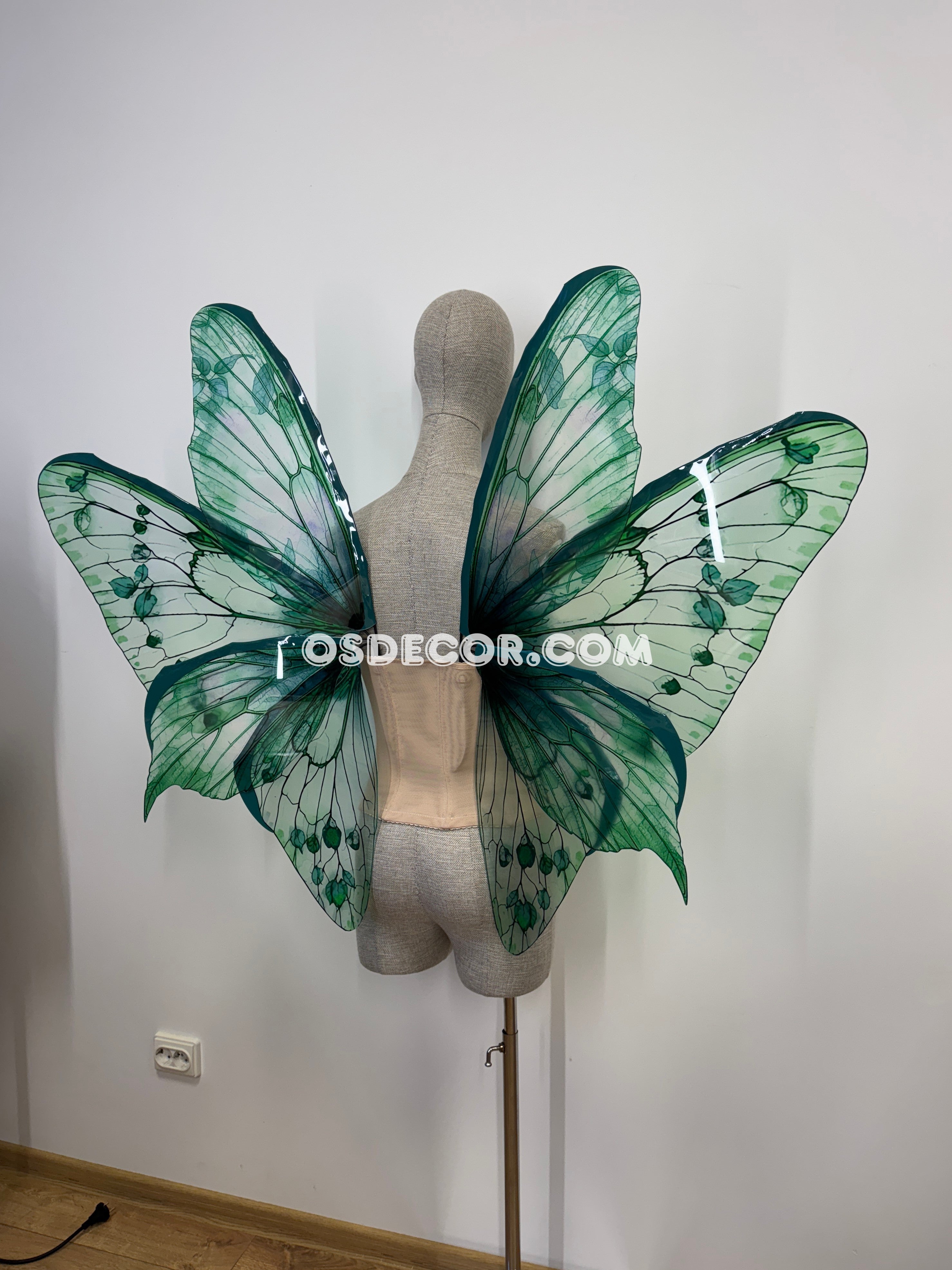 Green Turquoise Leaves Fairy Wings
