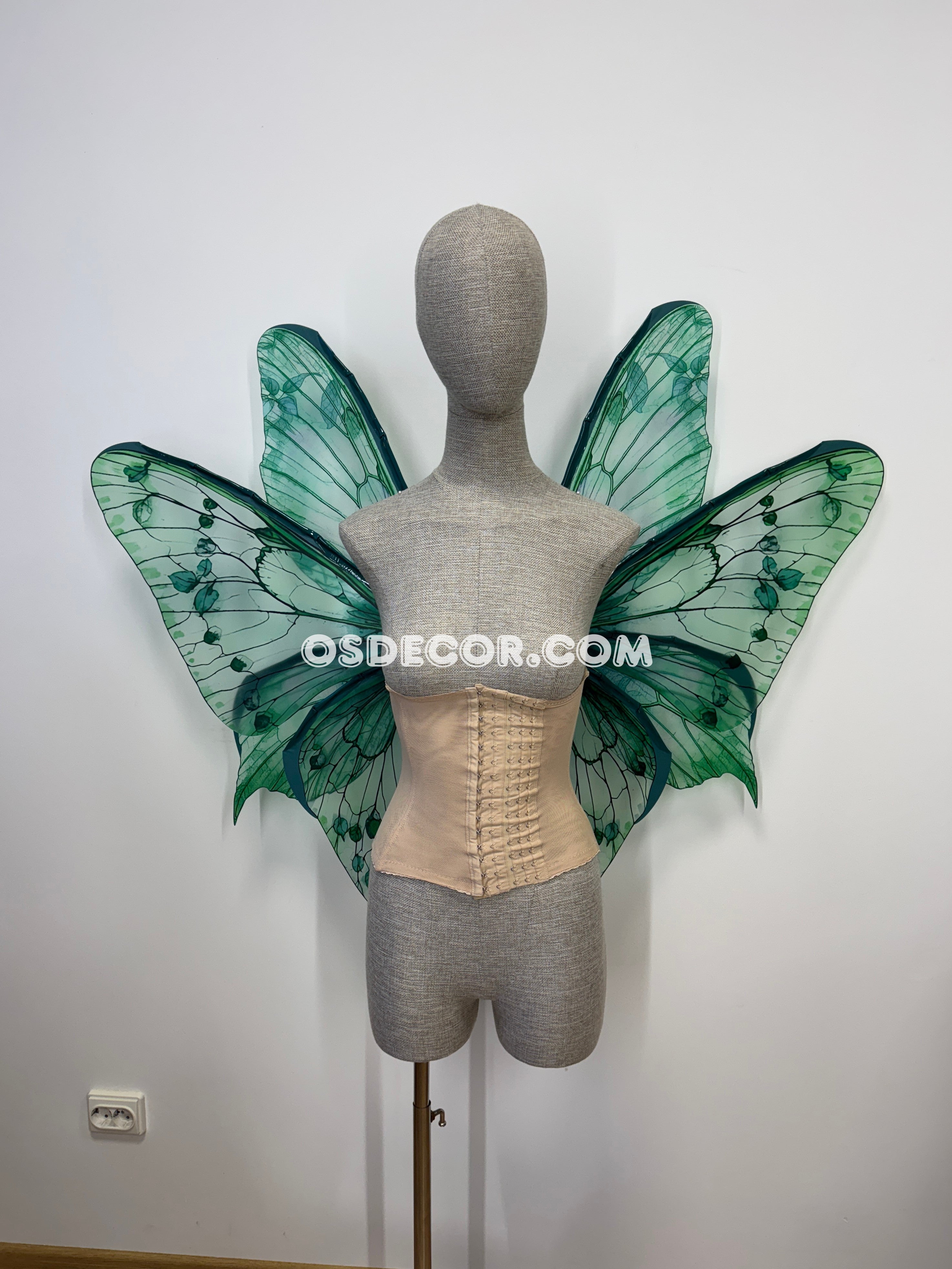 Green Turquoise Leaves Fairy Wings