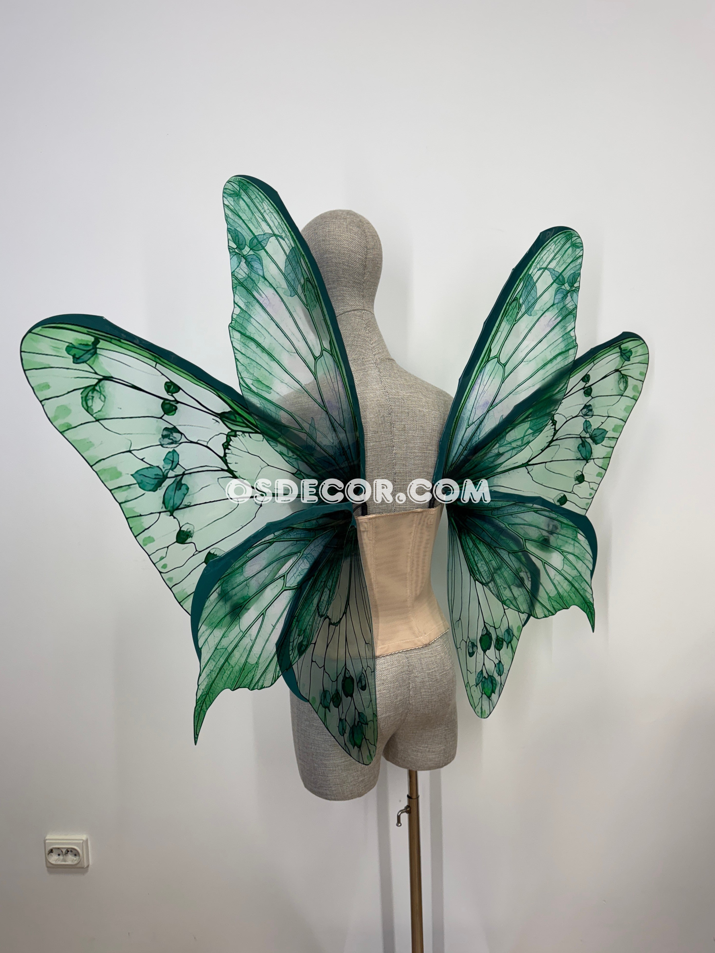Green Turquoise Leaves Fairy Wings