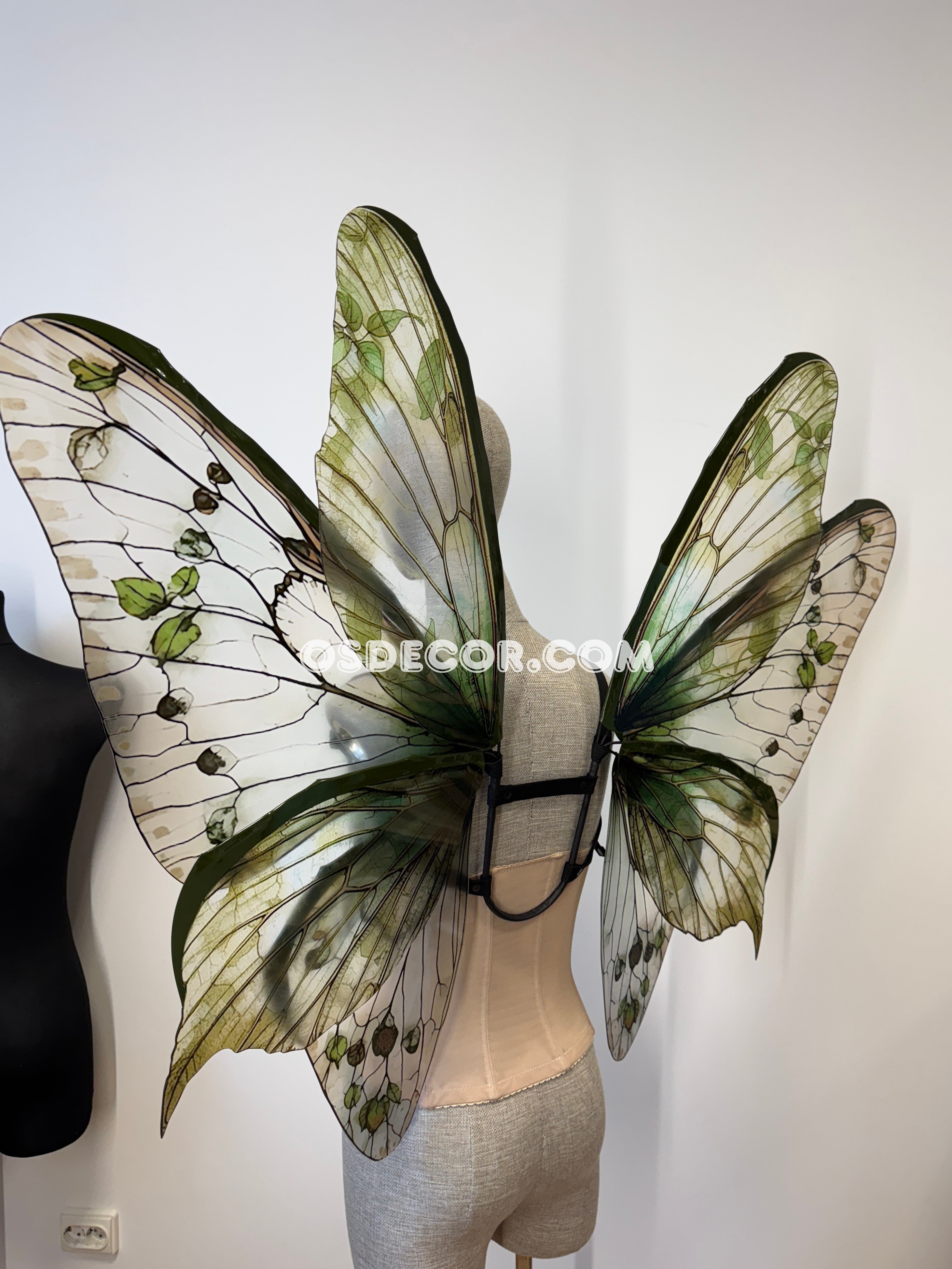 Green Brown Leaves Fairy Wings