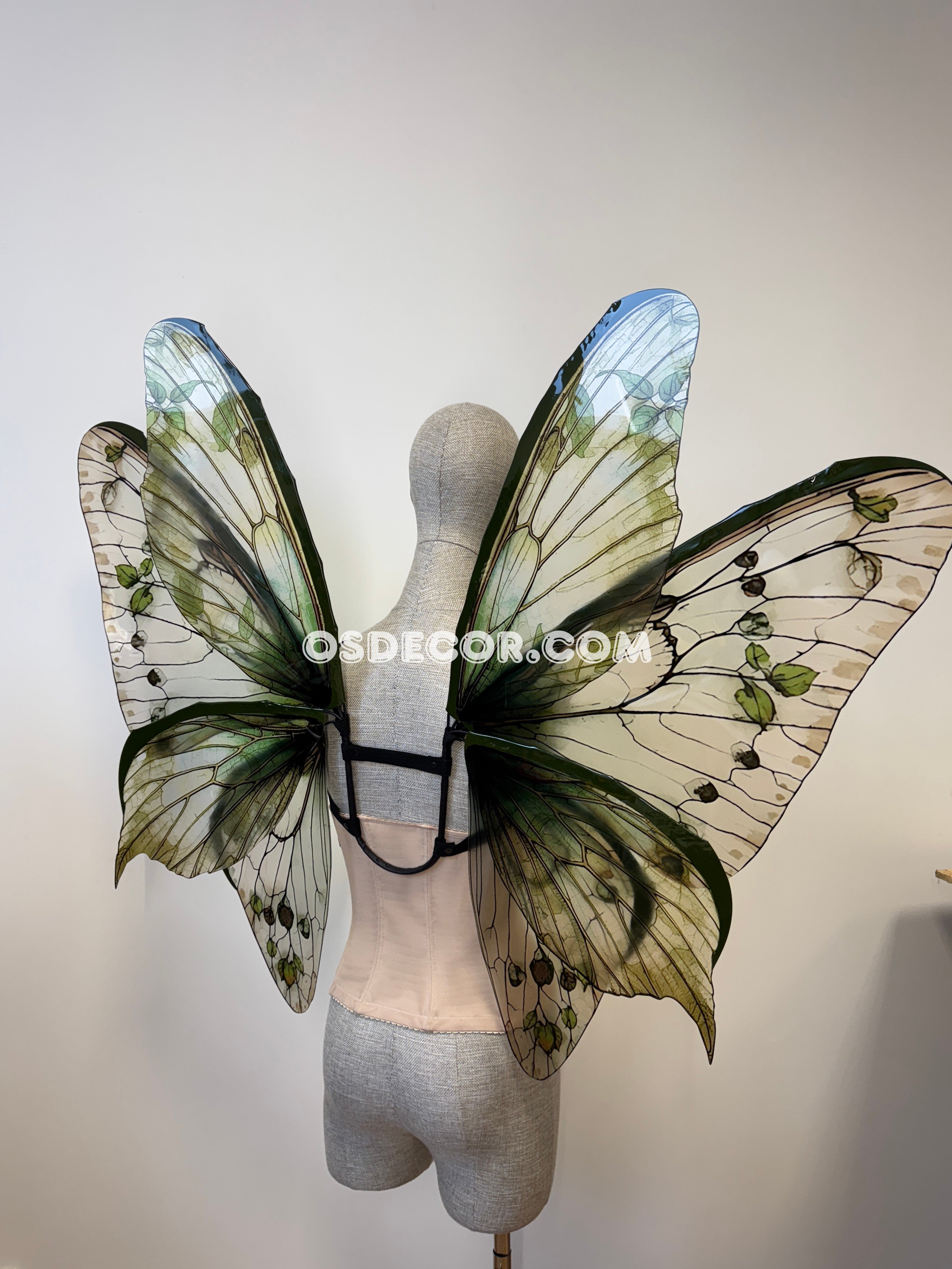 Green Brown Leaves Fairy Wings