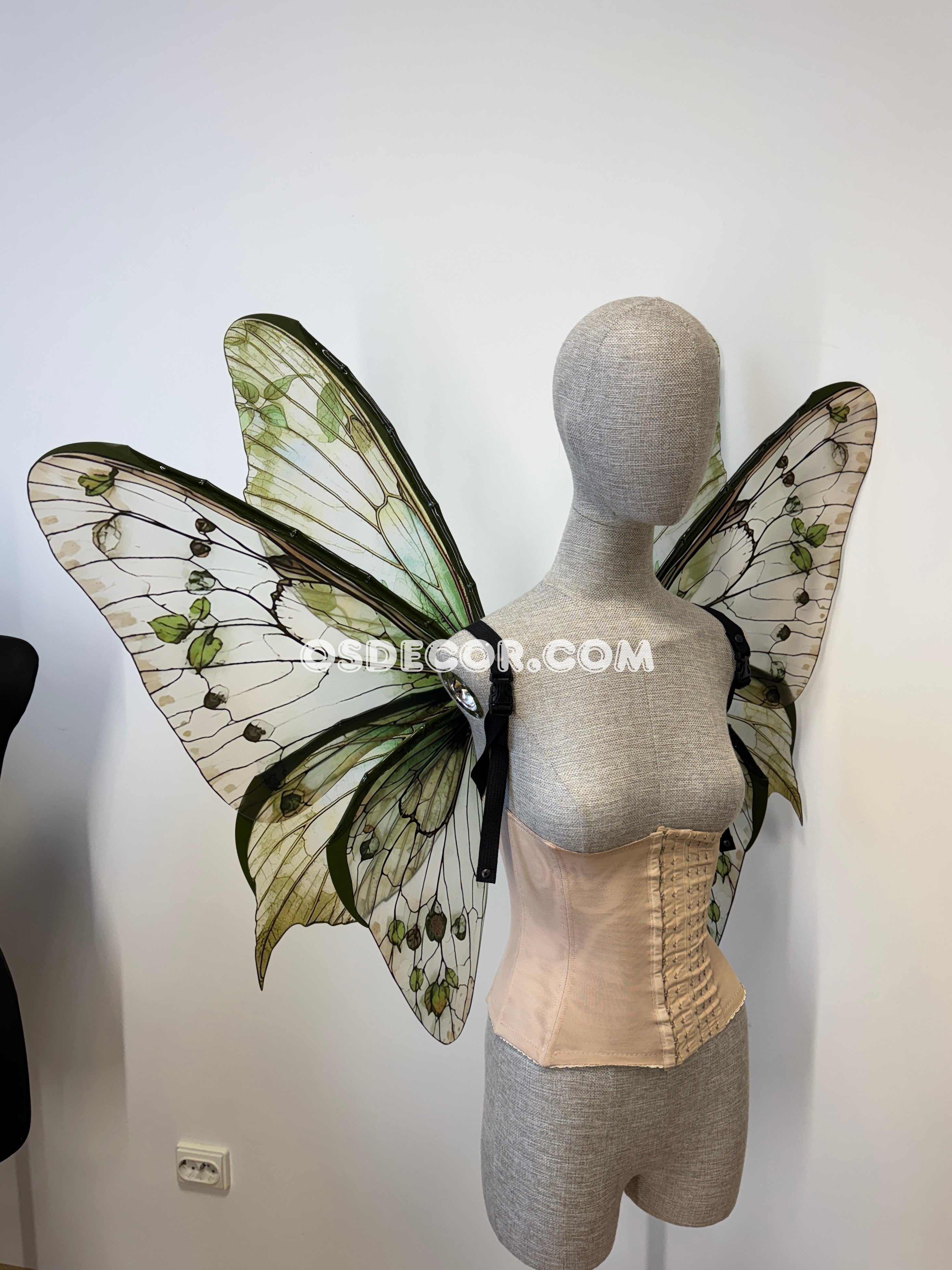 Green Brown Leaves Fairy Wings