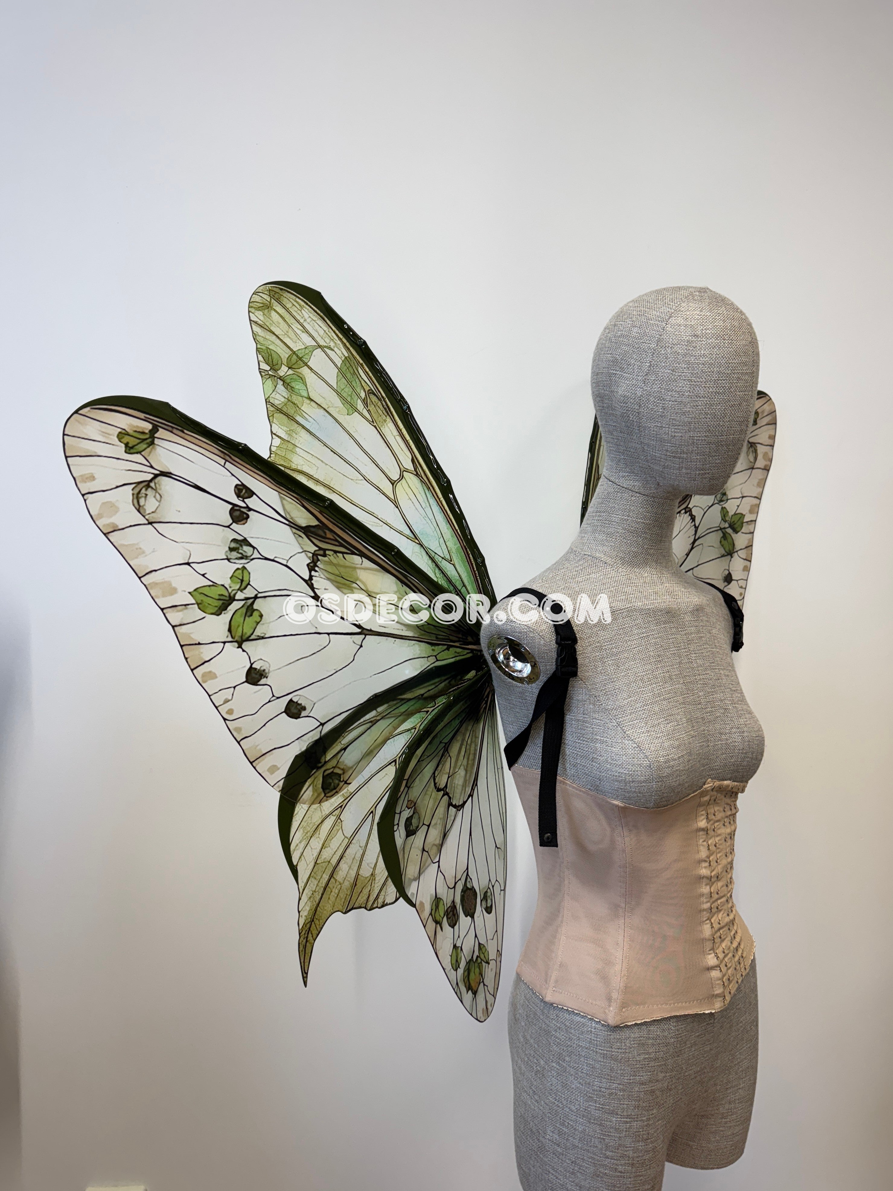 Green Brown Leaves Fairy Wings