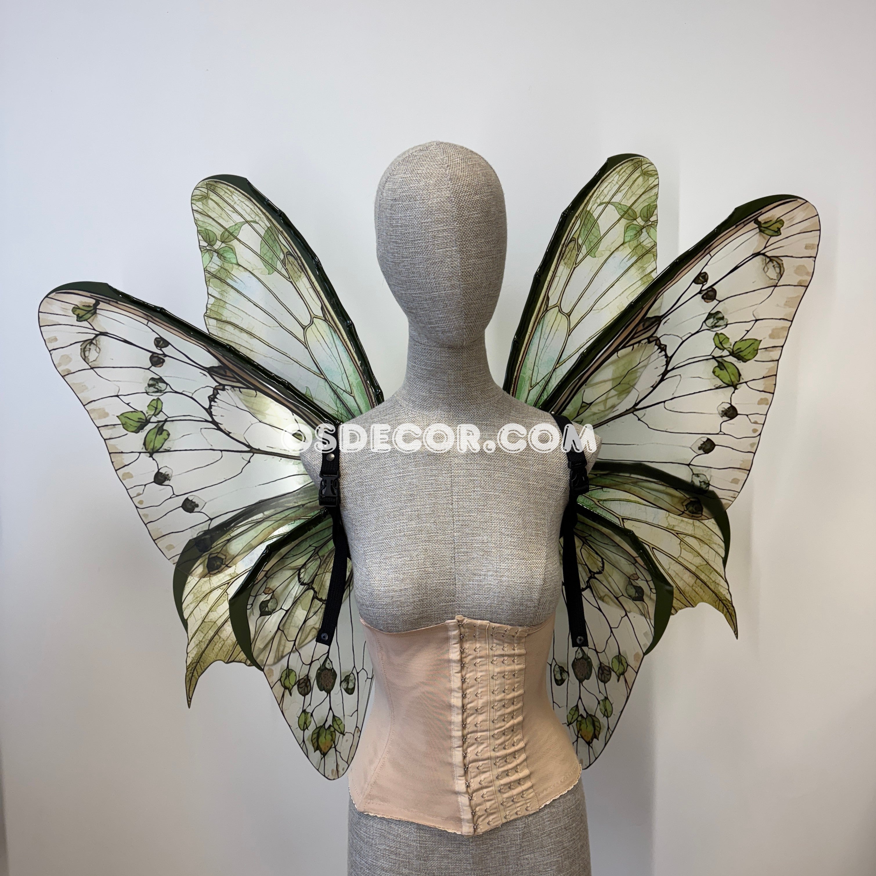 Green Brown Leaves Fairy Wings