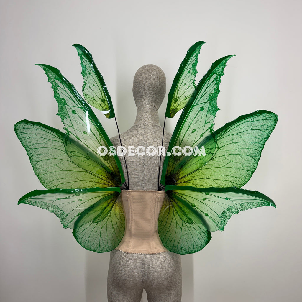 Green Turquoise Leaves Fairy Wings