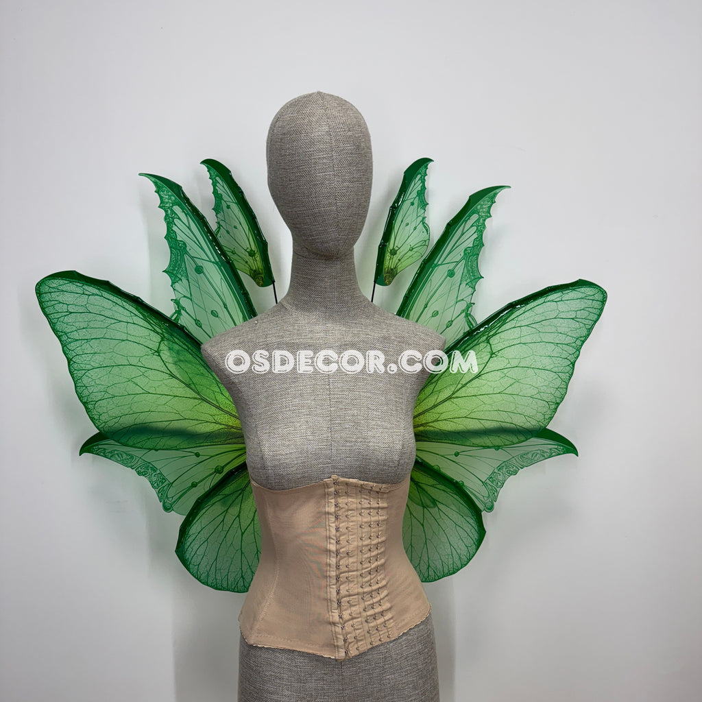 Green Turquoise Leaves Fairy Wings
