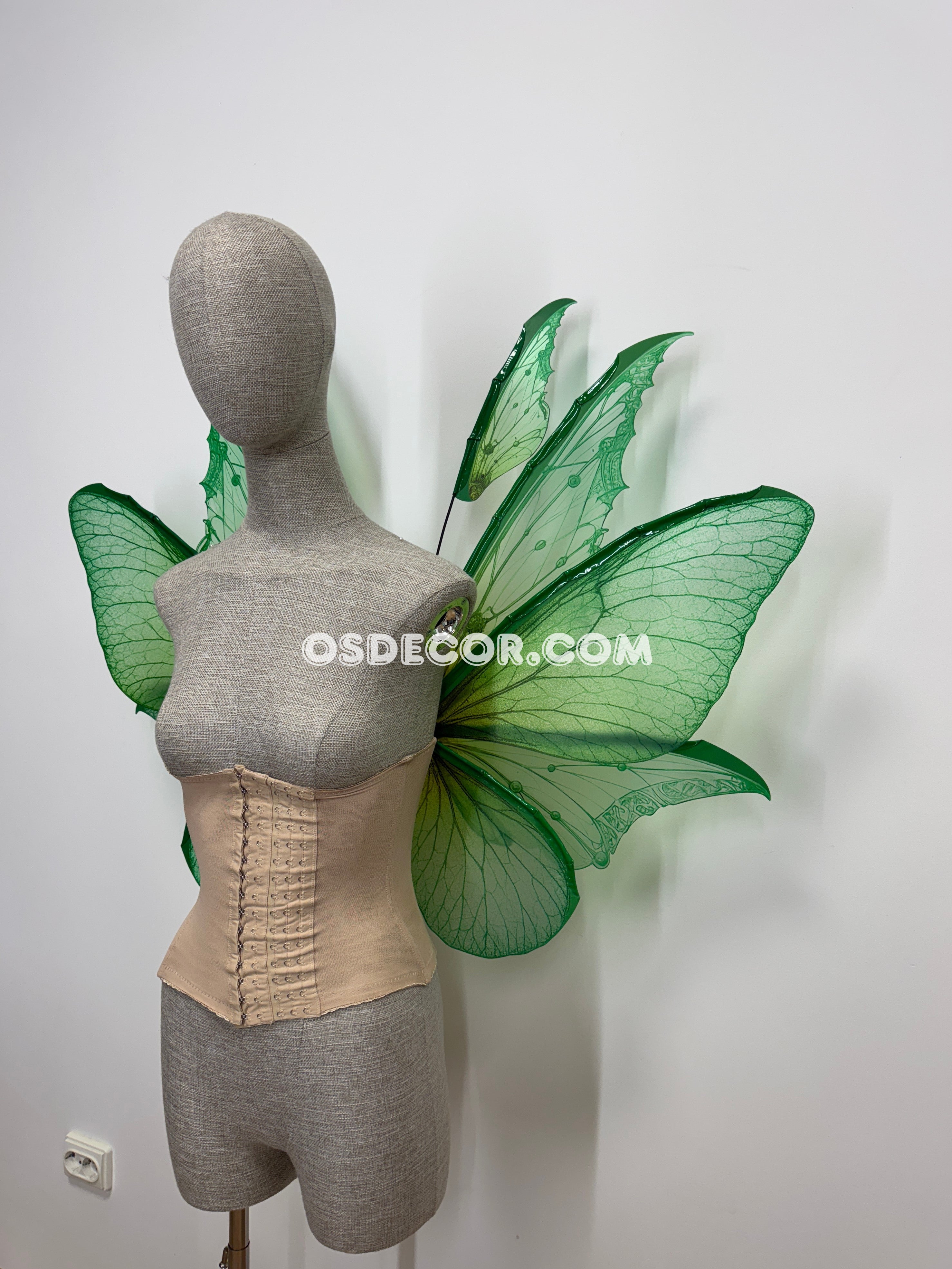 Green Turquoise Leaves Fairy Wings