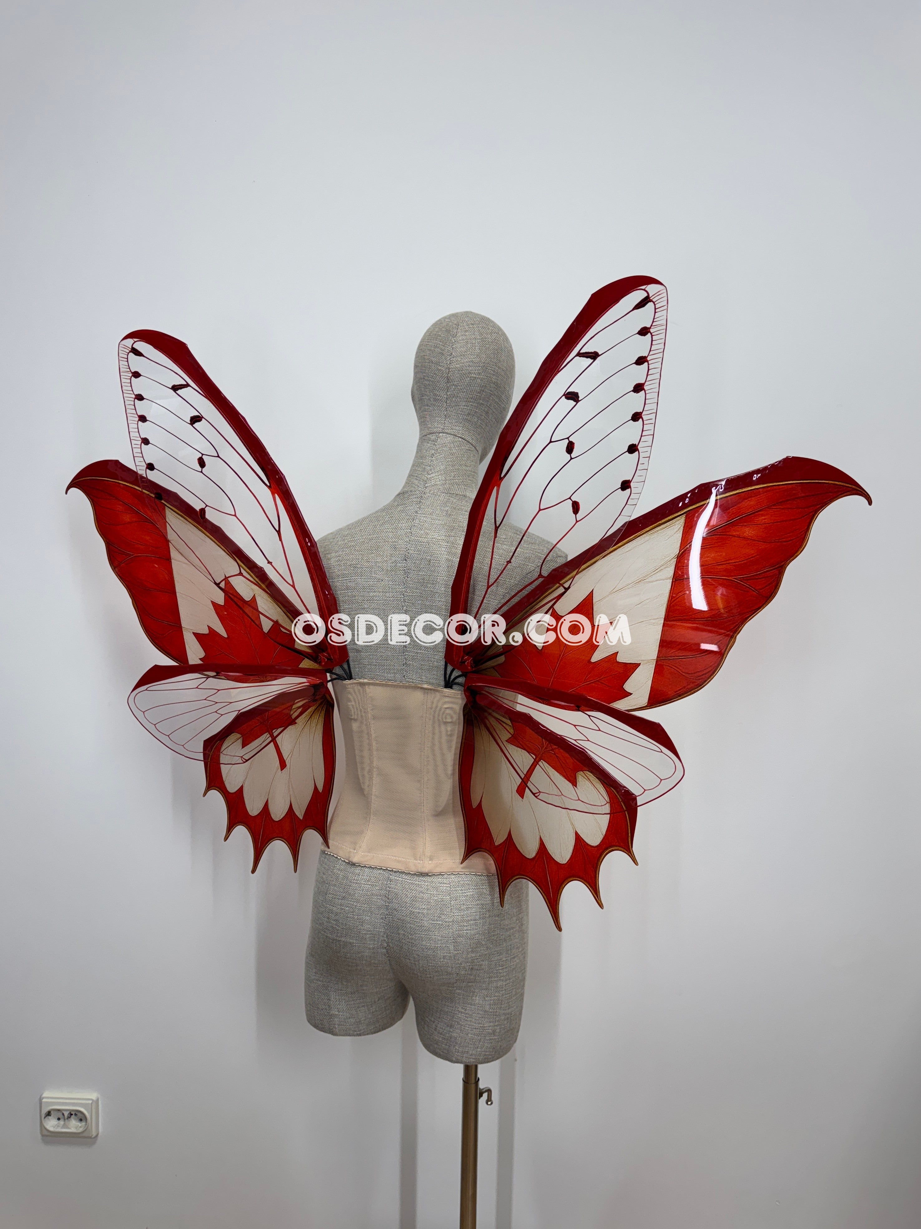 Red Canada Butterfly Fairy Maple Leaf Wings